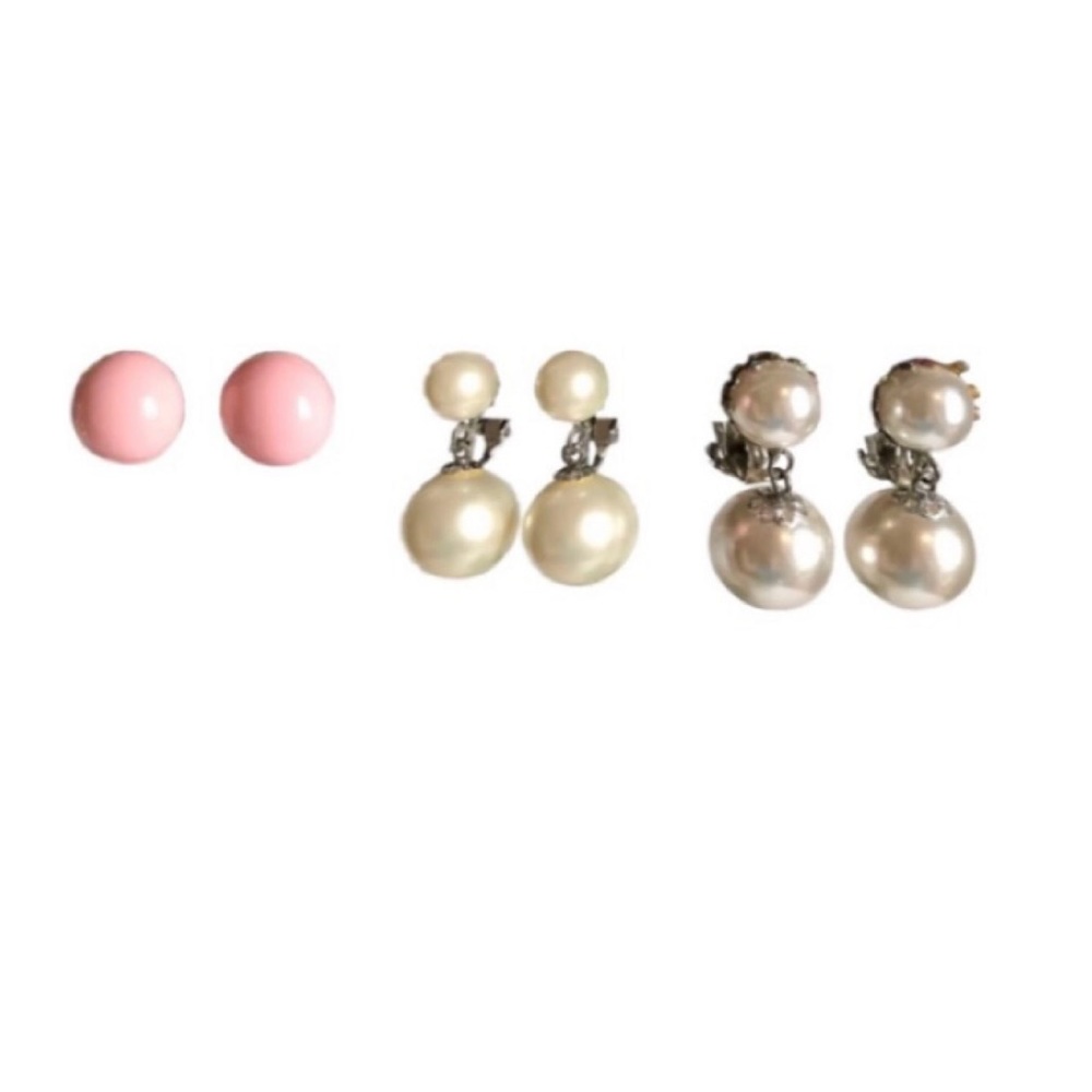 Lot of Vintage Faux Pearl Earrings